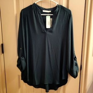 Lush Split Neck Blouse